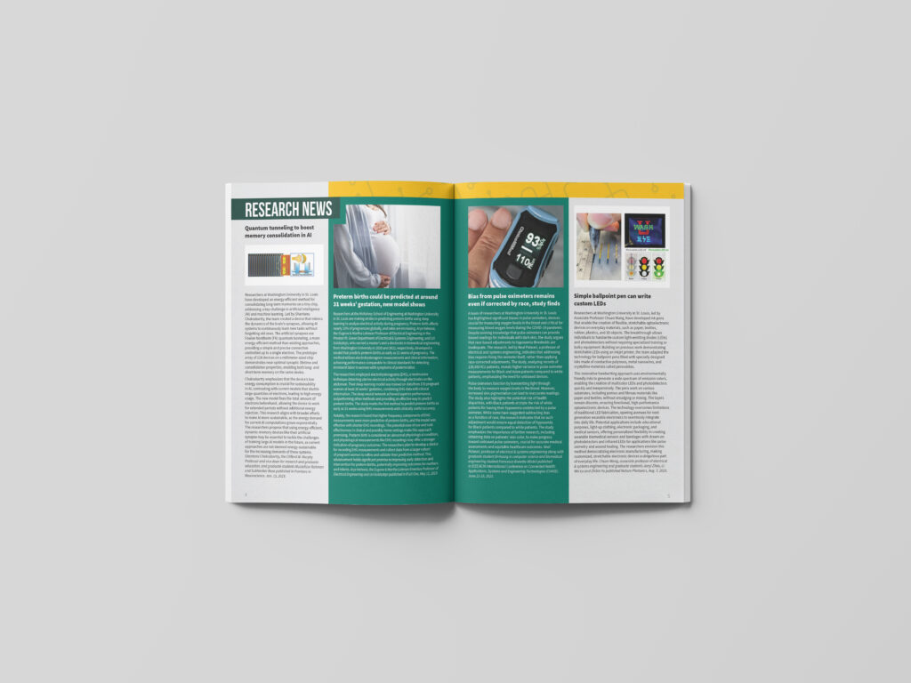 Inside pages of magazine
